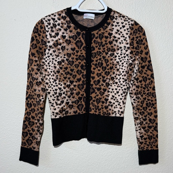 Red VALENTINO Cheetah Cardigan - Picture 2 of 8